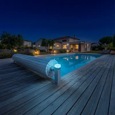 Volet automatique hors sol Linéa Cover Light avec éclairage LED sur le plot
