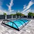 Abri DALLAS Clear A pour piscines jusqu'à 6.30m x 3.70m Hauteur 0.82m - Coloris Anthracite