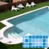 PVC armé ALKORPLAN 3000 verni imprimé - 150/100ème, vernis 1 face, motifs - Rouleau de 25ml x 1.65m - Byzance bleu