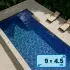 Liner piscine 9m x 4,50m rectangulaire, hauteur 1,50m - Céramique / 3D