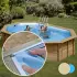 Liner piscine bois SUNBAY Cannelle 2 - 5,35m x 3,35m x 1,19m 75/100ème beige