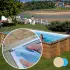 Liner piscine bois SUNBAY Evora - 6,2m x 4,2m x 1,33m 75/100ème beige