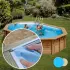 Liner piscine bois SUNBAY Vermela - 6,72m x 4,72m x 1,46m 75/100ème bleu