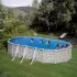 Piscine ovale CORCEGA paroi acier décoration pierre 500 x 300 x 132 cm