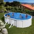 Piscine hors sol acier ovale FIDJI avec jambes de force 5.27m x 3.27m x H: 1.22m