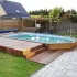 Piscine bois Gardipool Rectoo 3,9m x 7.6m hauteur 1,33m margelles en pin