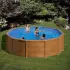 Piscine hors sol acier aspect bois GRE PACIFIC ronde 2.60m x H: 1.22m