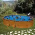 Piscine hors sol acier aspect bois GRE PACIFIC ovale avec jambe de force, 5.27m x 3.27m x H: 1.22m