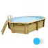 Piscine hors sol octogonale 4,85 x 3,35 m UBBINK Caraïbes - liner bleu