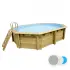 Piscine hors sol octogonale 4,85 x 3,35 m UBBINK Caraïbes - liner gris