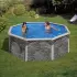 Piscine ronde CORCEGA paroi acier décoration pierre 350 x 132 cm