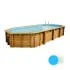 Piscine hors sol octogonale 8,2 x 4,7 m UBBINK Caraïbes - liner bleu