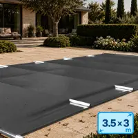 Bâche de sécurité à barres pour piscine 3,5 x 3 m