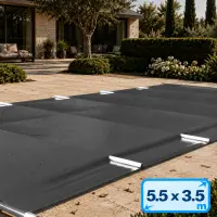 Bâche de sécurité à barres pour piscine 5,5 x 3,5 m