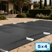 Bâche de sécurité à barres pour piscine 5 x 4 m