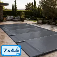 Bâche de sécurité à barres pour piscine 7 x 4,5 m