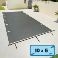 Bâche de sécurité à barres pour piscine 10 x 5m