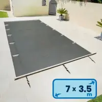 Bâche de sécurité à barres pour piscine 7 x 3,50m