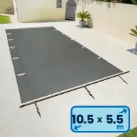 Bâche de sécurité à barres pour piscine 10,5 x 5,5m