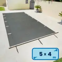Bâche de sécurité à barres pour piscine 5 x 4m