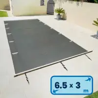 Bâche de sécurité à barres pour piscine 6,5 x 3m