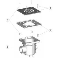 Pièces détachées pour Bonde de fond avec grille en inox BETON