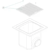 Pièces détachées pour Bonde de fond BETON grille grande