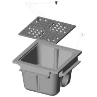Pièces détachées pour Bonde de fond carrée 210x210 BETON