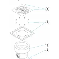 Pièces détachées pour Bonde de fond carré plate 2" BETON