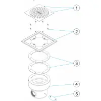Pièces détachées pour Bonde de fond carré plate 2" LINER