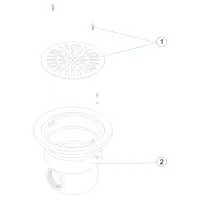 Pièces détachées pour Bonde de fond inox 2" BETON