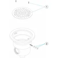 Pièces détachées pour Bonde de fond inox avec prise de terre BETON