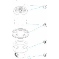 Pièces détachées pour Bonde de fond STYLE anti-vortex ronde BETON