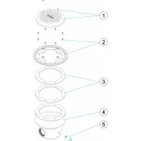 Pièces détachées pour Bonde de fond STYLE anti-vortex ronde LINER