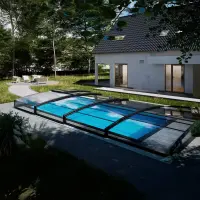 Abri piscine bas Casablanca Infinity SKY B Albixon anthracite DB 703