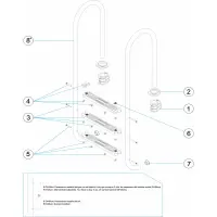 Pièces détachées pour Échelle droite 2-3-4-5 marches INOX aisi-304