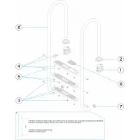 Pièces détachées pour Échelle droite 2-3-4-5 marches INOX aisi-316