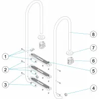 Pièces détachées pour Échelle droite 3-4-5 marches INOX aisi-304