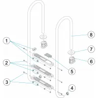 Pièces détachées pour Échelle droite PLUS 3-4-5 marches INOX aisi-316