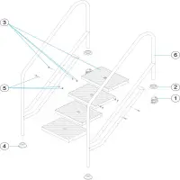 Pièces détachées pour Échelle piscine publique largeur 500 mm