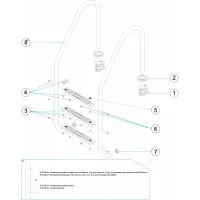 Pièces détachées pour Échelle standard 2-3-4-5 marches aisi-304