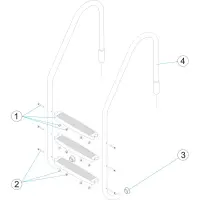 Pièces détachées pour Échelle standard 2-3-4-5 marches plastique USA