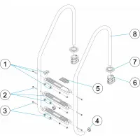 Pièces détachées pour Échelle standard plus 2-3-4-5 marches aisi-316