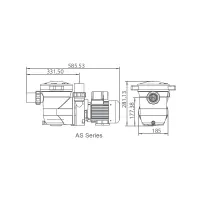 Dimensions pompe piscine AS100