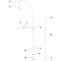 Pièces détachées pour Douche 1 pommeau 1 robinet Ø 43