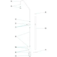 Pièces détachées pour Douche 1 pommeau et 1 robinet temp. tube Ø 63