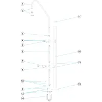 Pièces détachées pour Douche 1 pommeau robinet lave-pieds et bouton poussoir temp.