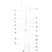 Pièces détachées pour Douche 2 pommeaux et 2 boutons-poussoirs temporisé