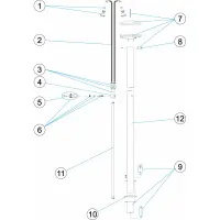 Pièces détachées pour Douche 3 pommeaux et 3 robinets tube Ø 85