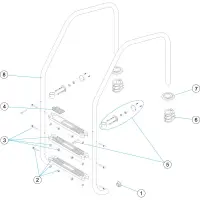 Pièces détachées pour Echelle 2 marches inox 304 piscine à débordement